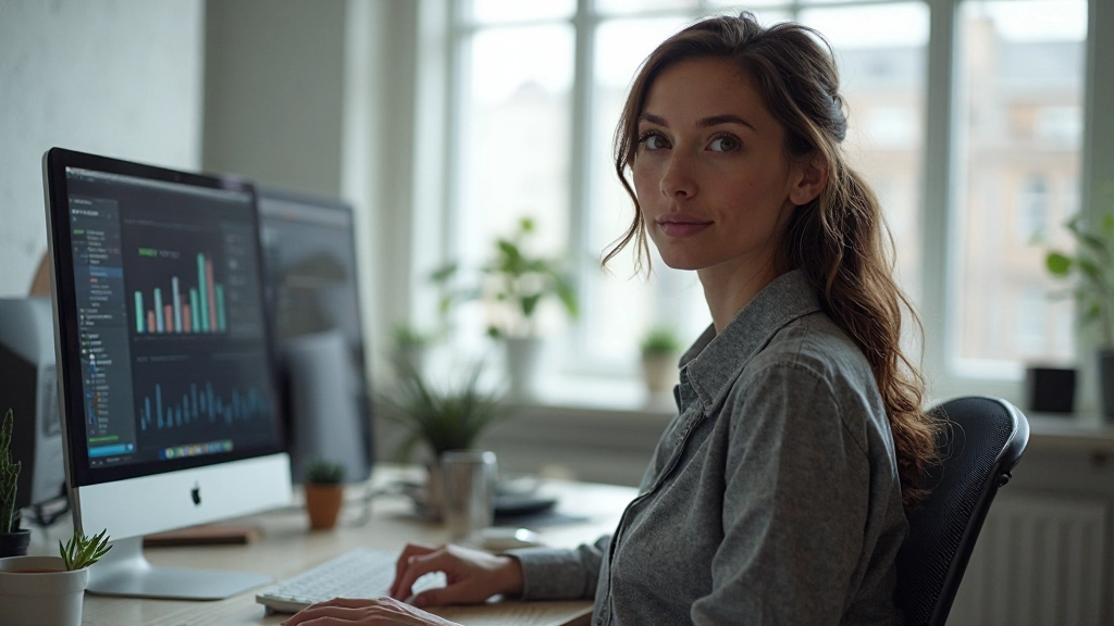 Designer reviewing accessibility guidelines on dual monitors with WCAG checklist visible